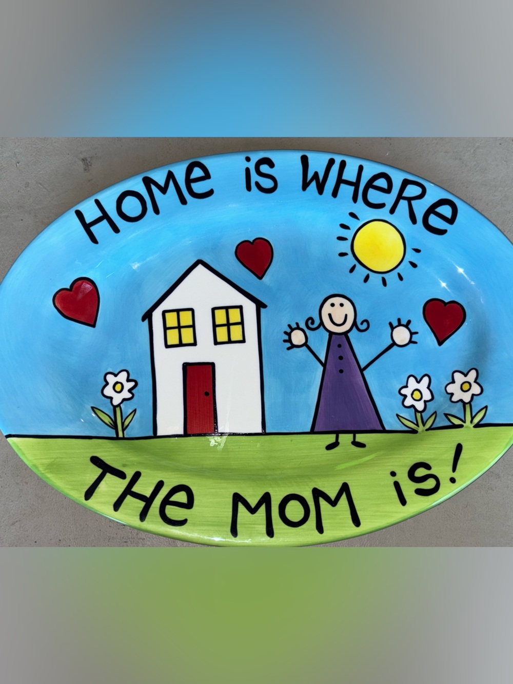 Home Is Where The Mom Is Decorative Ceramic Serving Platter - our name is mud